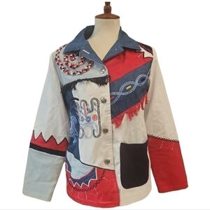 INDIGO Moon western patchwork jacket